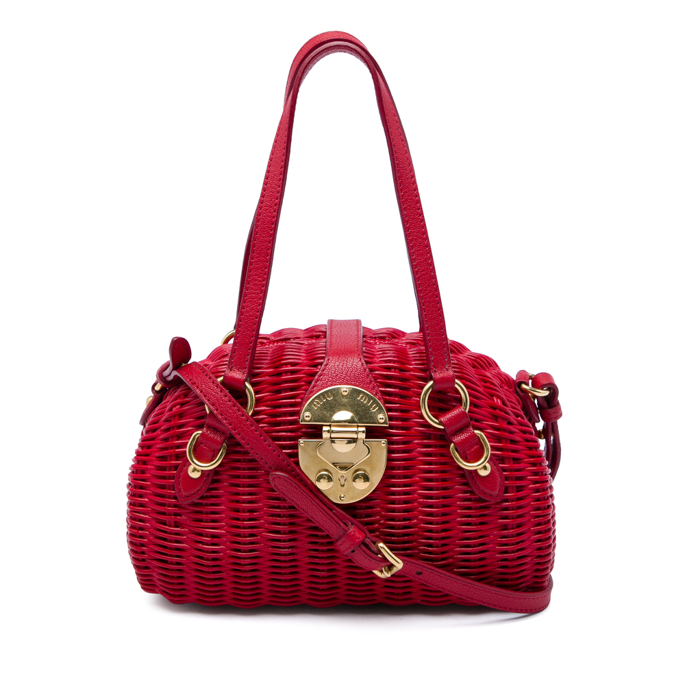 Pre-Loved Miu Miu Wicker Rattan Satchel